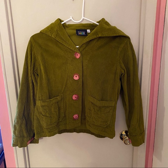 Big Bud Press Jackets & Blazers - LAST CHANCE Big Bud Press Green Corduroy Sailor Jacket with Pink Buttons